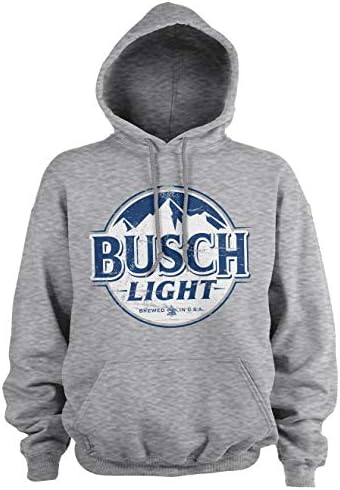 Hoody Busch с официално лицензиран логото Light Beer Vintage (Хедър Грей)