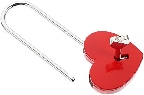 STOBOK Сърцето на Заключване на Панти Мини Заключване с Ключ Любов Окачени Заключване за Съхранение на Бижута