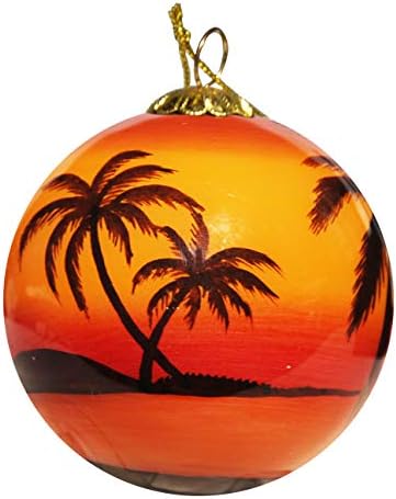 Коледен Орнамент от Стъкло С ръчно Рисувани - Sunset Palms Флорида