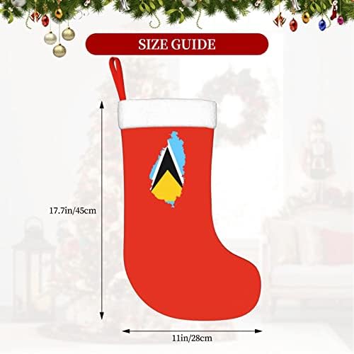 Cutedwarf Знаме На Сейнт Лусия Коледен Отглеждане На Коледна Украса Класически 18 Инча(А) А) Камина, Окачен Чорап