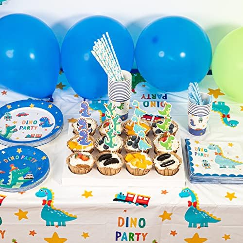 Аксесоари за парти в чест на рождения Ден на Динозавъра, на 20 души - Украшения във формата на динозавър за момчета - В комплекта