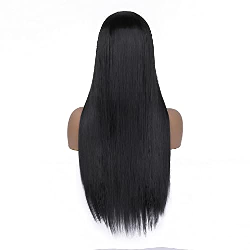 Дълга черна перука Karriss за жените, права перука, бесклеевые топлоустойчива женски перуки (черен)
