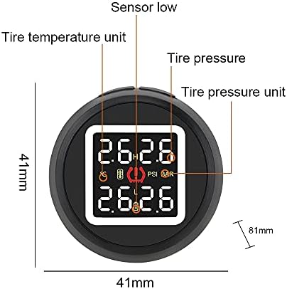Система за Контрол на налягането в автомобилните гумите LIRUXUN с 4 Вътрешни Сензори за Икономия на гориво Аларма за Висока