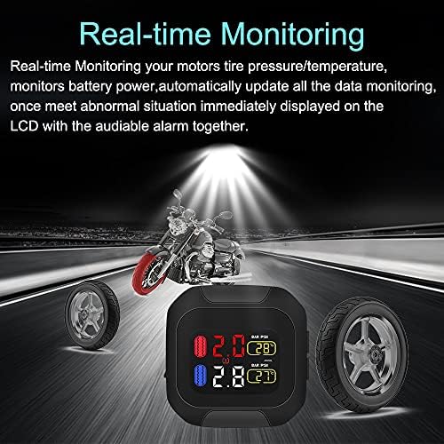 Система за контрол на налягането в гумите LIRUXUN Motor LCD дисплей Аларма за температурата на мотоциклет гуми ГУМИТЕ 2 Външни