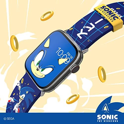 Каишка за умни часа Sonic на Таралеж - официално лицензиран, съвместим с всички размери и серии Apple Watch (часове