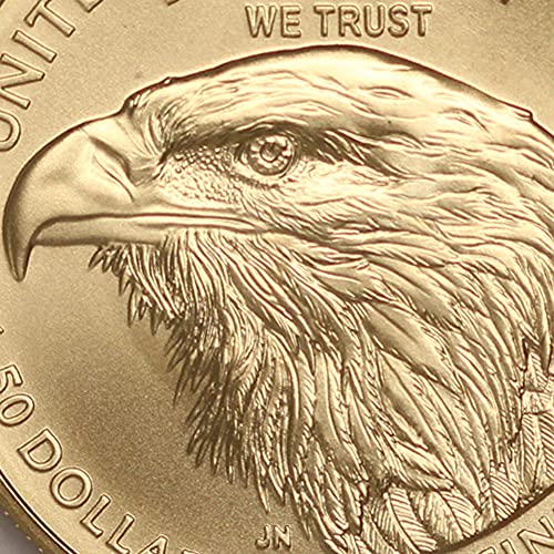 2021 година Без знака на монетния двор 1 унция злато American Eagle MS-70 (Първия ден на издаване - Тип 2 - Етикет