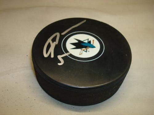 Джейсън Demers подписа хокей шайба Сан Хосе Шаркс с автограф 1А - Autograph NHL Pucks