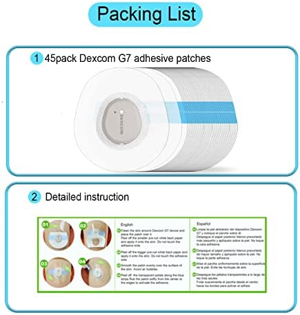 Самозалепващи се лепенки G7 Водоустойчив 45 опаковки Dexcom Overpatch за G7 Прозрачен етикет, лепенка, без латекс,