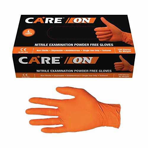 Ръкавици за разглеждане от нитрил Eunicole Orange, тежкотоварни, без прах, 5 на Хиляда, Текстура, Нестерильные,