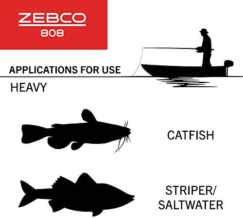 Макара за морски риболов Zebco 808, джоб за сонда от неръждаема стомана с вградени ABS, защита от обратен ход Quickset и