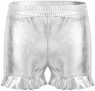 TiaoBug/Блестящи Метални Спортни къси Панталони За Момичета, Гимнастически Шорти За Балет, Спортни къси Панталони