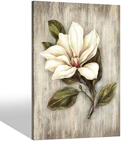 SD SOFT DANCE Flower Artwork Платно Стенно Изкуство: Бели с Магнолией, Цветен Живопис, Графика за стена (36 x 24x