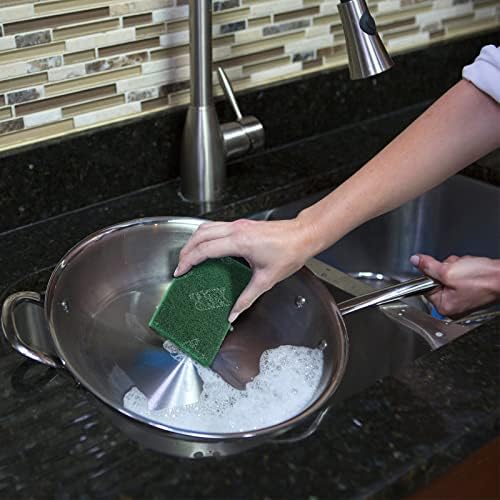 BokWin 6 бр., Трайни Чистачи с технологията AntiGrease, за многократна употреба на Домакински Зелен Стъргало за миене