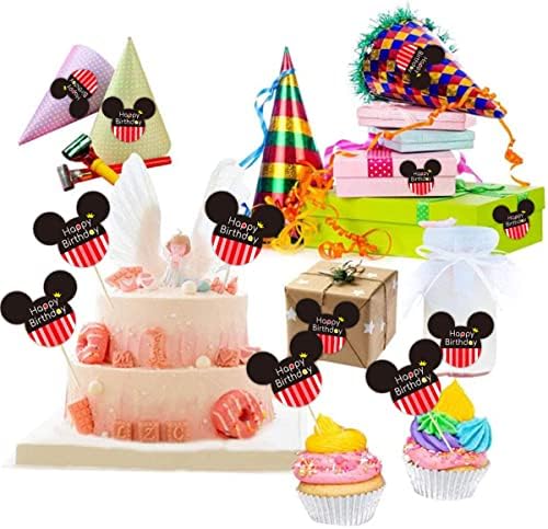 Етикети Mickeys Happy Birthday 2,38 x 2 инча Mickeys с Уши Мишка, Подарък Етикети за Рожден Ден за Запечатване на Пликове, Рожден