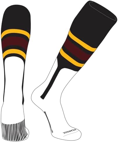 Чорапи-стремето за бейзбол и софтбол КРУША СОКС OTC (B, 9 инча) Черно, Златисто, Тъмно бордо