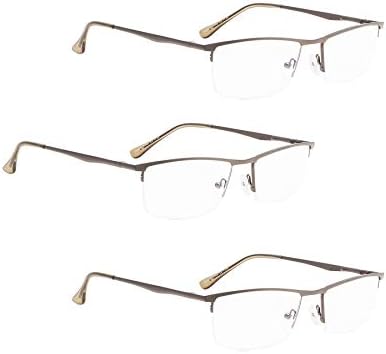 LUR 3 опаковки на метални очила за четене в полуободке + 3 опаковки очила за четене без полуободки (само 7 двойки ридеров + 1,00)