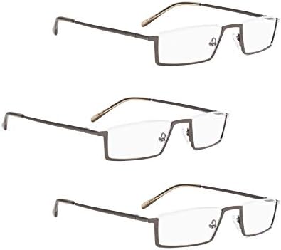LUR 3 опаковки на метални очила за четене в полуободке + 3 опаковки очила за четене без полуободки (само 7 двойки ридеров +
