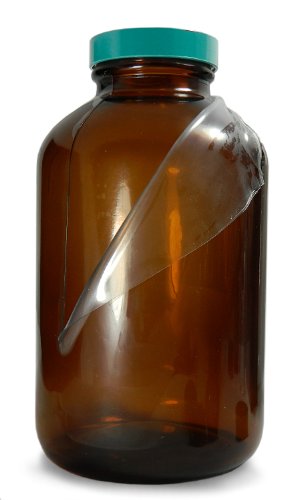 Опаковката бутилка от безопасно стъкло Qorpak GLC-02286 тип III, с широко гърло, покрита със защитно покритие,