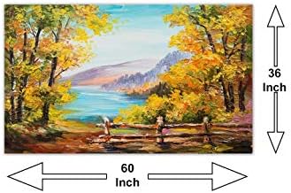 999Store Без рамка голям печатни пейзаж абстрактни цветни есента гората планинско езеро платно картина (152x91 см)