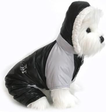 Палто за куче - Зимна костюм Ruffin' It - Черно-сиво - Голям (L)