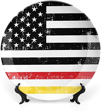 Американски Немски Флаг Обичай Снимка Костен Порцелан Декоративна Чиния Индивидуалност Керамика С Чиния Професия