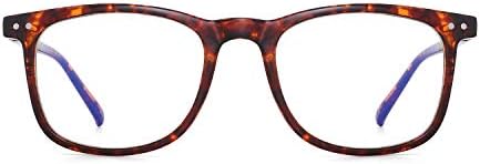 Анти-Сини Очила Квадратни Анти-Усталостные Очилата за Компютърни игри, за мъже и Жени (Червен Леопард)