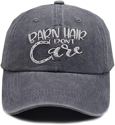 Бейзболна шапка KKMKSHHG Barn Hair Don ' t Care, Регулируем Реколта Памучен Деним Шапка, за Баща, за Жени и за Мъже