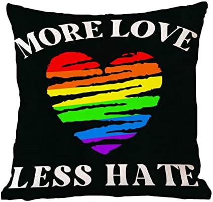 Дъгова Гордост Гей Лесби един и същи пол ЛГБТК Калъфка за Възглавници, Повече Любов, по-Малко Омраза Калъфка