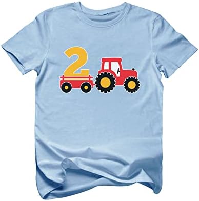 Tstars 2 Year Old 2nd Birthday Shirt Момче Строителна Парти Трактор Ризи за Момчета