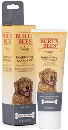 Бърт Bees за кучета Осветляющая паста за зъби с въглен на прах и кокосово масло за кучета с въглен на прах
