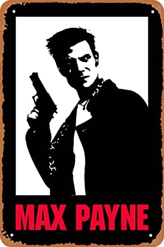 Метална Лидице Знак Clilsiatm Game, Плакат на Max Payne, Метална Табела В Ретро Стил 8x12 См
