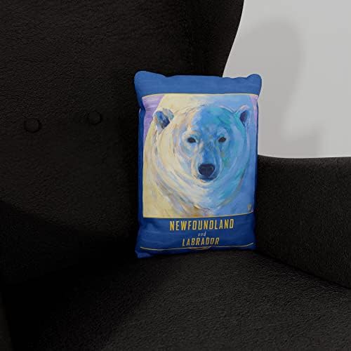 Полярната мечка Нюфаундленд и Лабрадор, Холщовая възглавници за дивана дома и офиса, изпълнена с маслени бои на художника