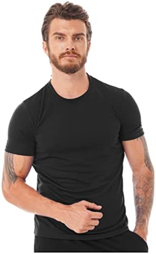 Мъжки Компресиране Тениска с къс ръкав TiaoBug, Слънчеви Ризи с SPF, Бързосъхнеща Тениска за Риболов, Разходки, Джогинг