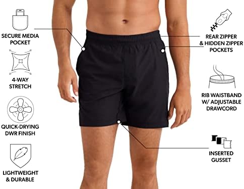 Мъжки къси панталони Rhone 7 Ivan Short Athletic за тренировки със защита от миризмата, Быстросохнущей 4-лентова