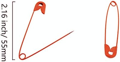 SaktopDeco Оранжеви безопасни Игли 2,16 инча Метални безопасни Игли за Бродерия САМ Sewing Art Занаятите Пин Опаковка от 100