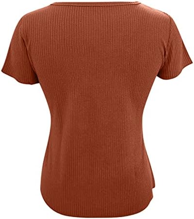 Горната Риза-Дамски Бюстиета С Къс ръкав и Дълбоко V-образно деколте с Елегантна Риза от Рубчатого Трикотаж H3