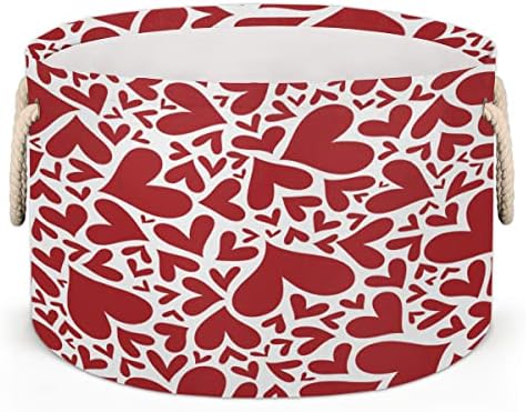 Червени Сърца, с Изображение на Св. Валентин, Големи Кръгли кошници за съхранение, Кошница за дрехи с дръжки, Кошница за съхранение на Завивки, Шкафове за Баня, Шкафо