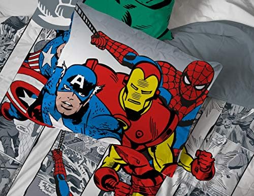 Готино комплект спално бельо от 5 теми с комиксами Джей Франко Marvel Отмъстителите - Включва в себе си одеяла и