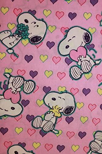 Peanuts Снупи Love Fabric от Springs Креативна плат Снупи Valentine Heart Love, добре продаваният The Fat Quarter (18