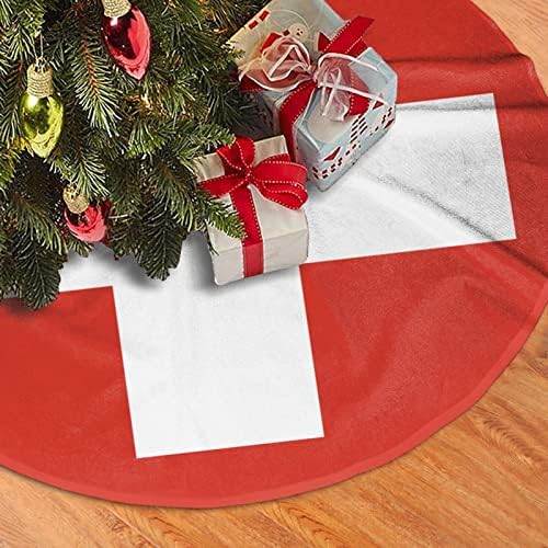 Пола Елхи, 30-48 Инча Швейцарски Флаг Дърво Подложка за Коледна Украса Празнични Украси за Партита