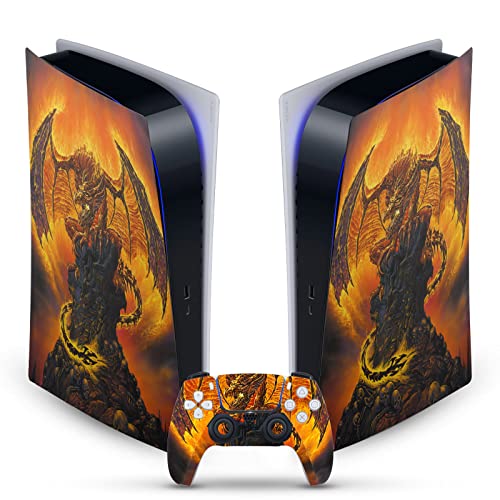 Дизайн на своята практика за главата С официален лиценз Ед Beard Jr Harbinger Of Fire Dragons Винил Front панел Детска Стикер на кожата е Съвместима с конзолата на Sony PlayStation 5 PS5 Digital Edi