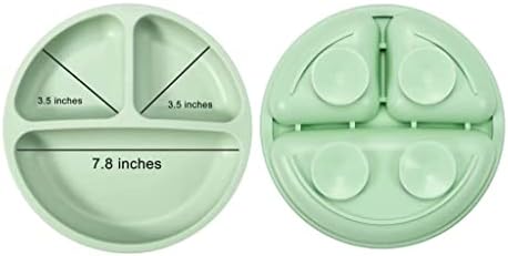 PandaEar 3 опаковки разделени небьющихся силиконови плочи за бебета и малки деца - Нескользящие - Могат да се мият