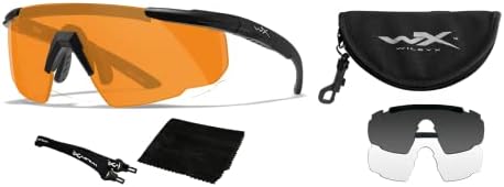 Wiley X Saber Подобрени очила за стрелба с ANSI Z87.1 + Защитни Слънчеви очила за мъже с защита от uv и око за лов и