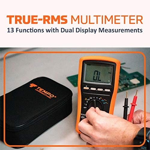 Цифров мултицет Tempo Communications True RMS - Измерва променливо напрежение, постоянен ток, променлив ток,