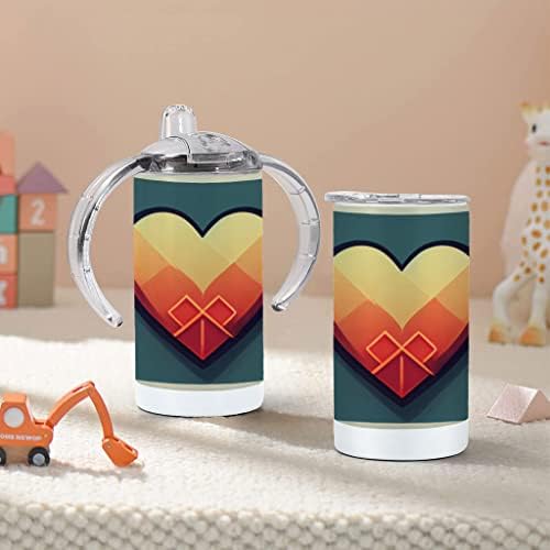 Чаша за Sippy с Шарките на сърцето - Детска чаша За Sippy С Принтом Цветна Художествена чаша За Sippy