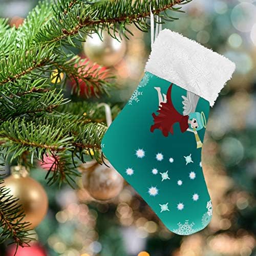 Коледни Чорапи ALAZA, Весел Коледен Ангел, Класически Персонализирани Малки Чулочные Украса за Семейни празници, Определени