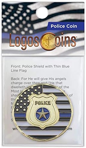 Полицай подарък за прилагане на закона, в насипно Състояние опаковки от 3 религиозни монети Псалм 91 Тънка синя линия,