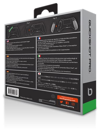 Bionik Quickshot Pro за Xbox One: Адаптивни дръжка и двойно заключване на спусъка куката за ускоряване на снимки и подобряване