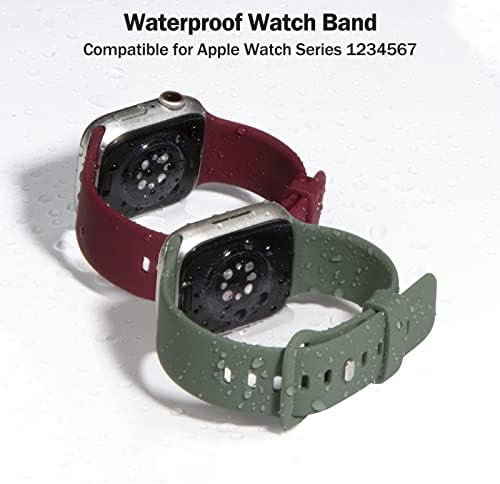 Каишка за часовник, който е Съвместим с Apple Watch Band 38 мм 40 мм 41 мм 42 мм 44 мм 45 мм, мек Силикон Водоустойчив