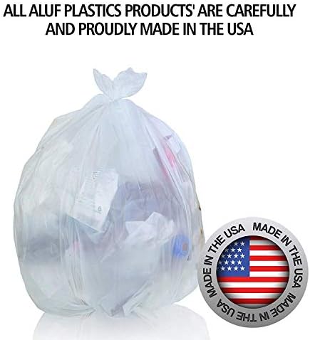 Пластмасови прозрачни торби за боклук Aluf обем 55-60 литра (брой 150 броя) - 38 'x 60' - 22 микрон дебелина,